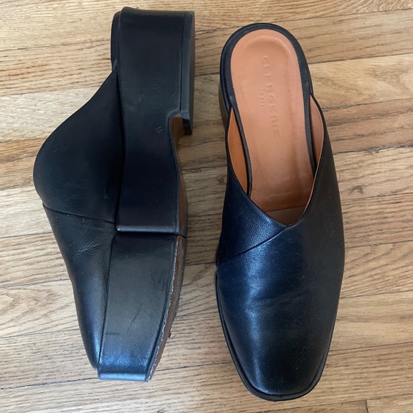 Robert Clergerie Black Platform Mules Size 38 (7) - Picture 6 of 7
